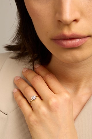 Anello - Oro giallo 18 kt e diamanti