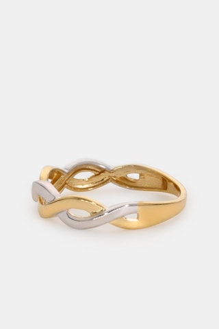 Anello - Oro giallo 18 kt e bianco