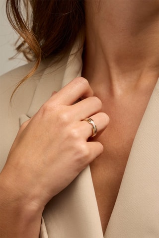 Anello - Oro giallo 18 kt, oro bianco, oro rosa e diamanti