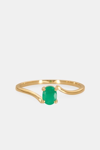 Anello - Oro giallo 18 kt e smeraldo