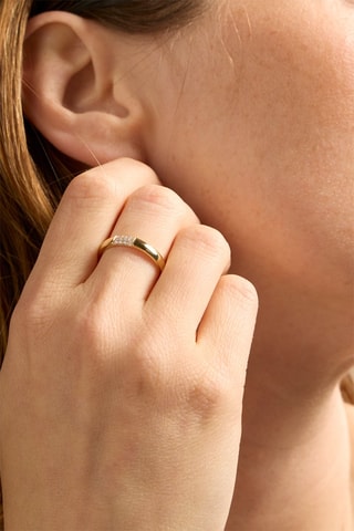 Anello - Oro giallo 18 kt e diamanti