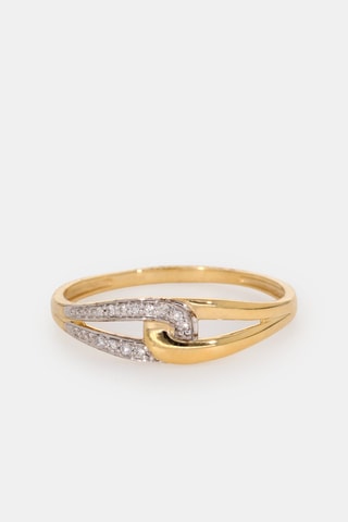 Anello - Oro giallo 18 kt e diamanti