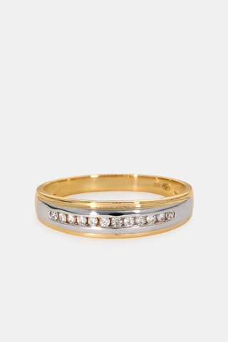 Anello - Oro giallo 18 kt e diamanti