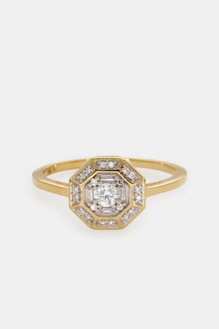 Anello - Oro giallo 18 kt e diamanti