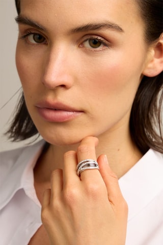 Anello - Oro bianco 18 kt e diamanti