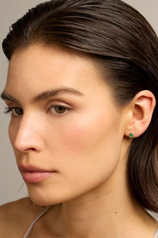 Orecchini - Oro giallo 18 kt e smeraldo