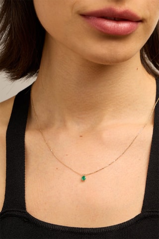 Collana - Oro giallo 18 kt e smeraldo