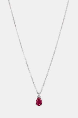 Collana - Oro bianco 18 kt, diamanti e rubini