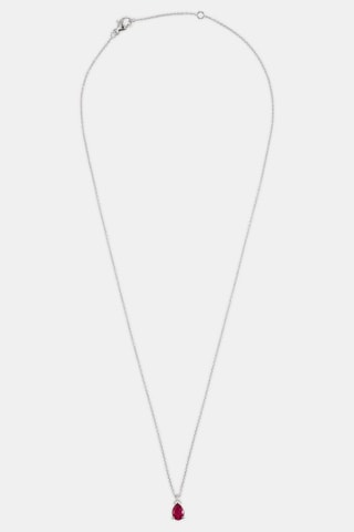 Collana - Oro bianco 18 kt, diamanti e rubini