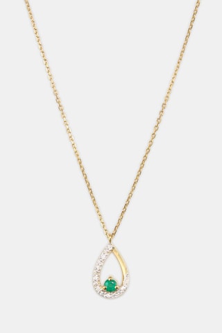 Collana - Oro giallo 18 kt, smeraldo e diamanti