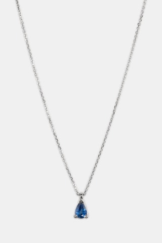 Collana - Oro bianco 18 kt e zaffiro