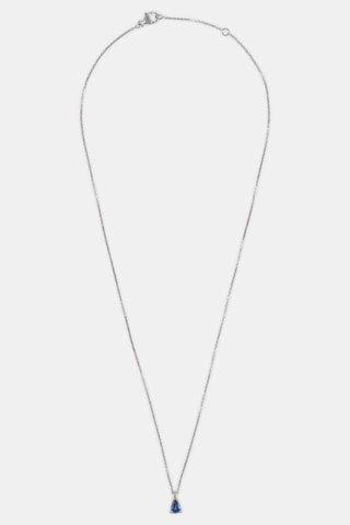 Collana - Oro bianco 18 kt e zaffiro