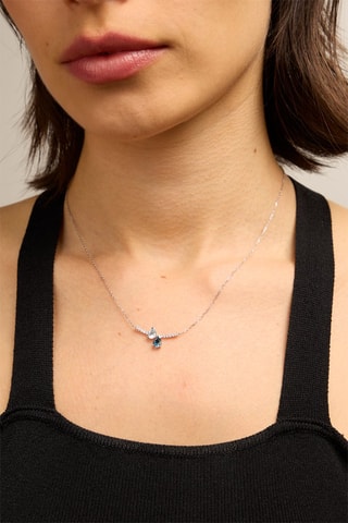 Collana - Oro bianco 18 kt e topazi