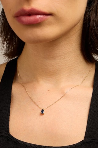 Collana - Oro giallo 18 kt e zaffiro