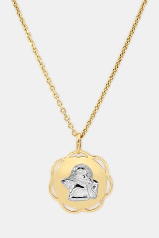 Ciondolo angelo - Oro giallo e bianco