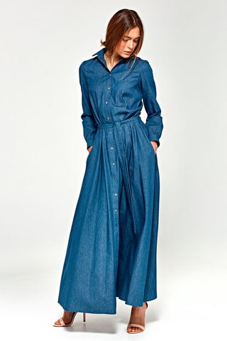 Vestido camisero oversize - Azul
