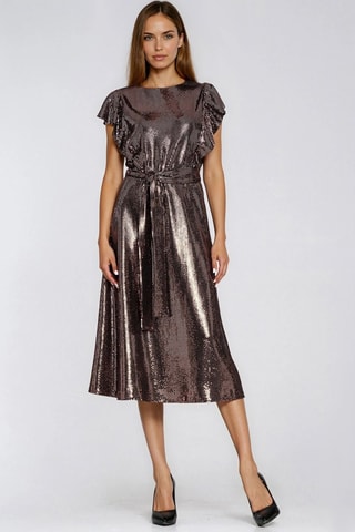 Vestido midi - Marrón