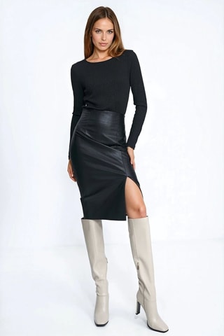 Falda de tubo de talle alto - Negro