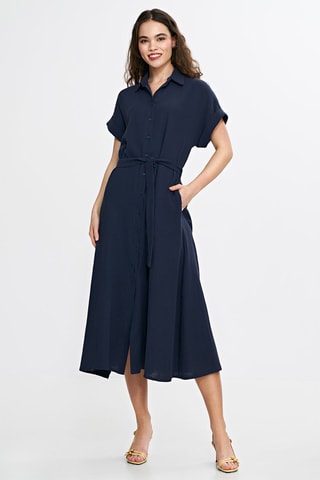 Vestido camisero relaxed fit - Azul