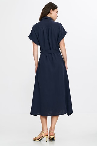 Vestido camisero relaxed fit - Azul