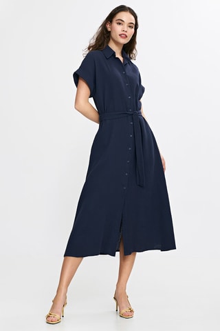 Vestido camisero relaxed fit - Azul