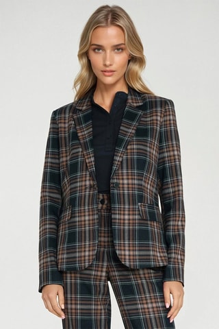 Blazer slim fit - Azul y marrón