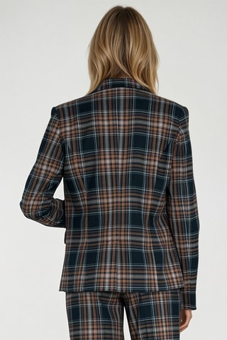 Blazer slim fit - Azul y marrón