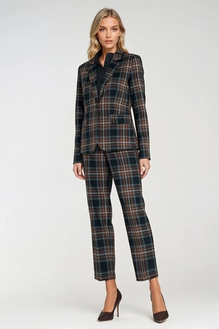 Blazer slim fit - Azul y marrón