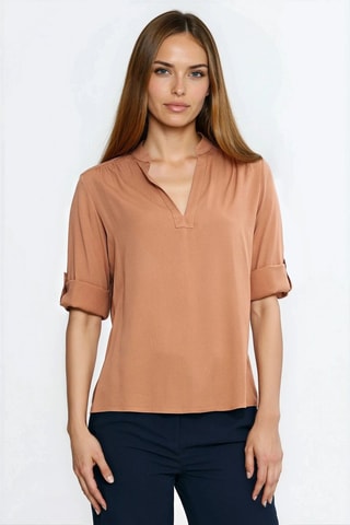 Blusa regular fit - Marrón