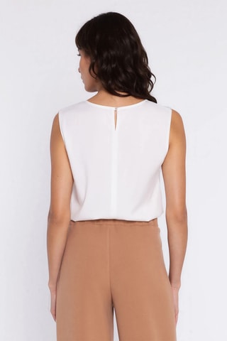 Blusa regular fit sin mangas - Crudo