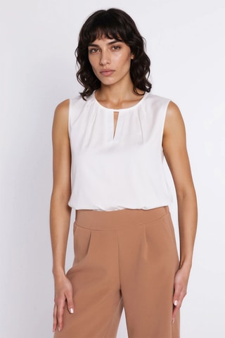 Blusa regular fit sin mangas - Crudo