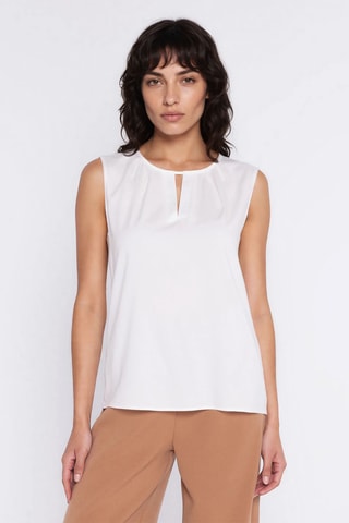 Blusa regular fit sin mangas - Crudo