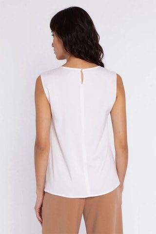 Blusa regular fit sin mangas - Crudo