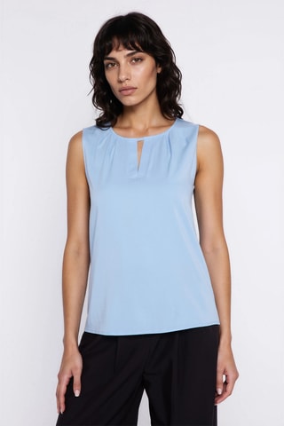 Blusa regular fit sin mangas - Azul
