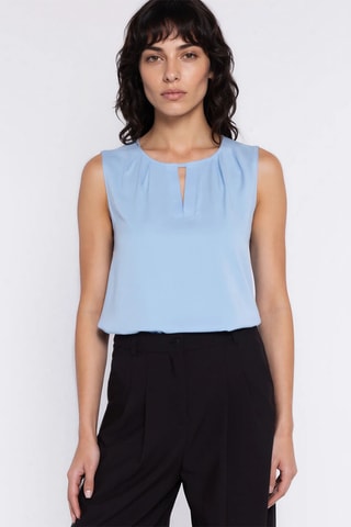 Blusa regular fit sin mangas - Azul