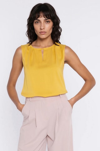 Blusa regular fit sin mangas - Amarillo