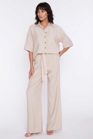 Pantalón wide leg - Beige