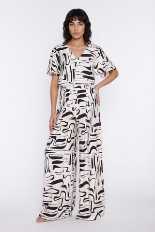 Pantalón palazzo - Blanco