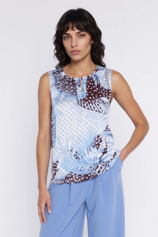 Blusa regular fit sin mangas - Blanco