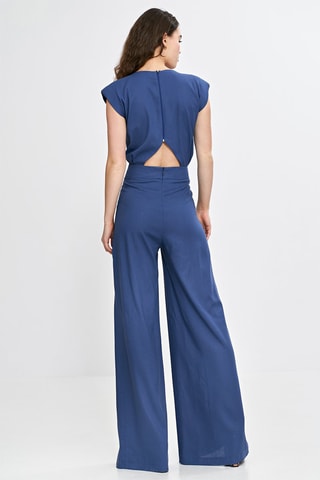 Mono regular fit de lino - Azul