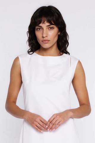 Vestido recto relaxed sin mangas - Crudo