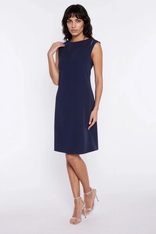 Vestido recto relaxed sin mangas - Azul marino