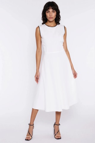 Vestido midi sin mangas - Crudo