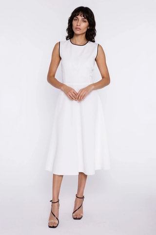 Vestido midi sin mangas - Crudo