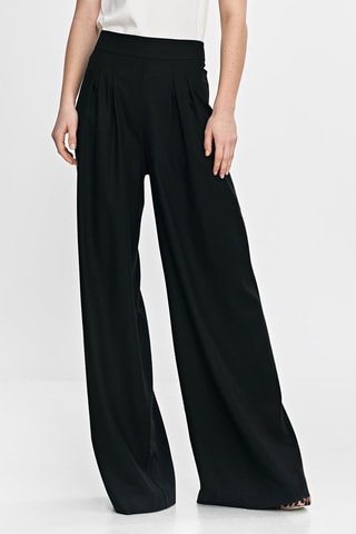 Pantalón palazzo de lino - Negro