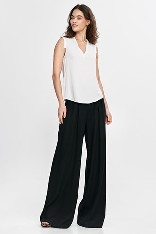 Pantalón palazzo de lino - Negro