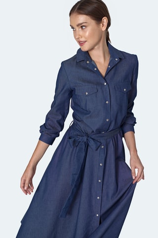 Vestido camisero vaquero - Azul