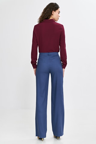 Pantalón bootcut de lino - Azul