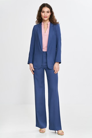 Pantalón bootcut de lino - Azul