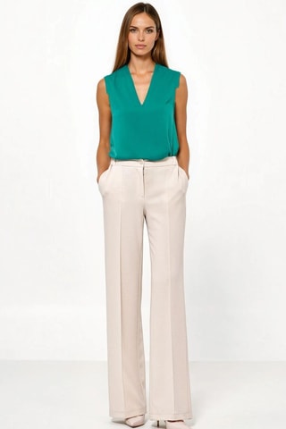 Pantalón wide leg - Beige